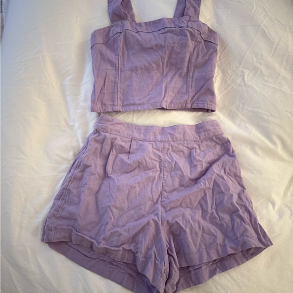 Abercrombie & Fitch Lilac Shorts Matching Set in Lavendar - Picture 1 of 6
